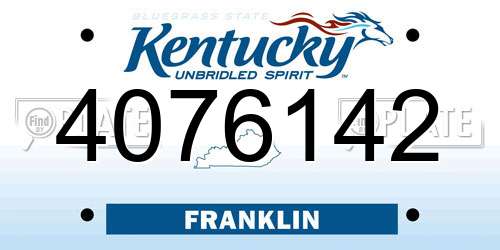 4076142 Kentucky License Plate