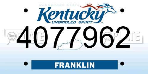 4077962 Kentucky License Plate