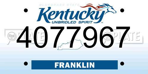 4077967 Kentucky License Plate
