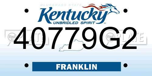 40779G2 Kentucky License Plate