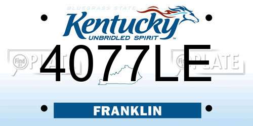 4077LE Kentucky License Plate