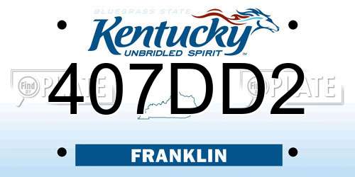 407DD2 Kentucky License Plate