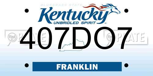 407DO7 Kentucky License Plate