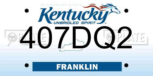 407DQ2 Kentucky License Plate