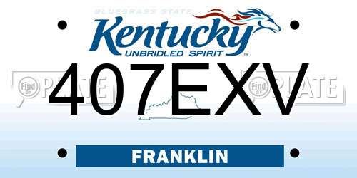 407EXV Kentucky License Plate