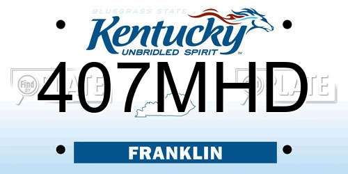 407MHD Kentucky License Plate