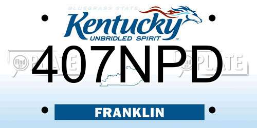 407NPD Kentucky License Plate