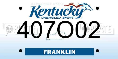 407O02 Kentucky License Plate