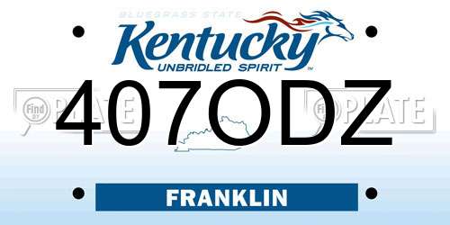 407ODZ Kentucky License Plate