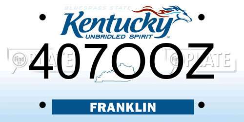 407OOZ Kentucky License Plate