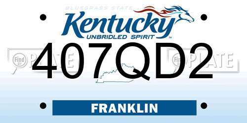 407QD2 Kentucky License Plate
