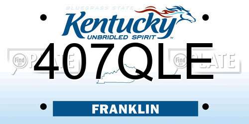 407QLE Kentucky License Plate