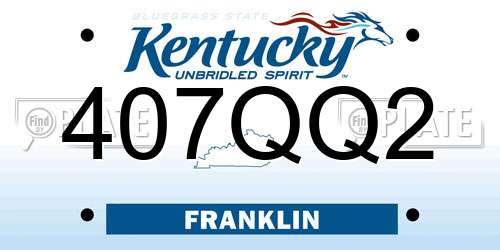 407QQ2 Kentucky License Plate