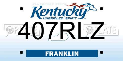 407RLZ Kentucky License Plate