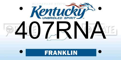 407RNA Kentucky License Plate