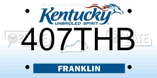 407THB Kentucky License Plate