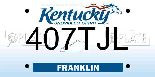 407TJL Kentucky License Plate