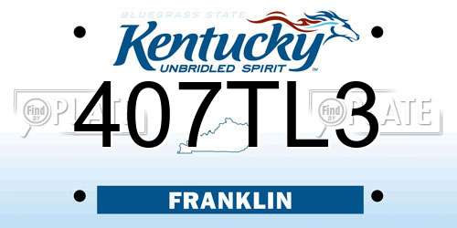 407TL3 Kentucky License Plate