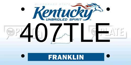 407TLE Kentucky License Plate
