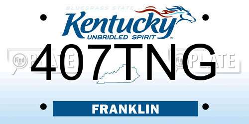 407TNG Kentucky License Plate