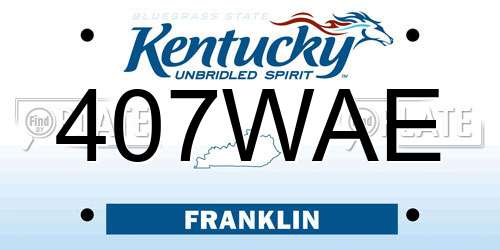 407WAE Kentucky License Plate