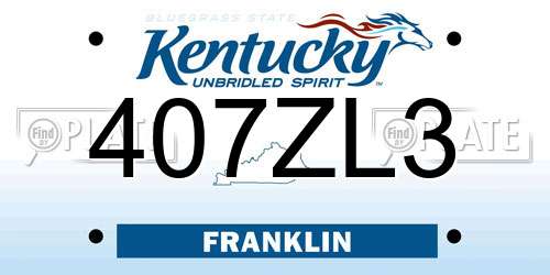 407ZL3 Kentucky License Plate