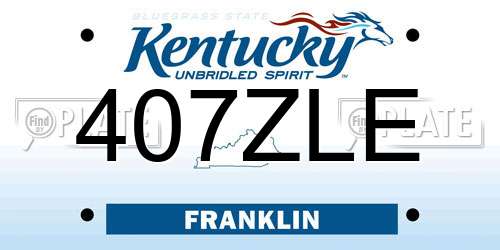 407ZLE Kentucky License Plate