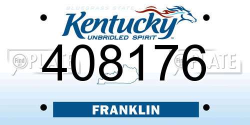 408176 Kentucky License Plate