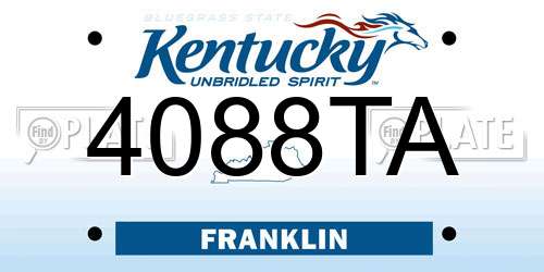 4088TA Kentucky License Plate
