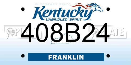 408B24 Kentucky License Plate