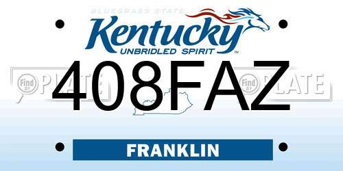 408FAZ Kentucky License Plate