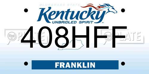 408HFF Kentucky License Plate