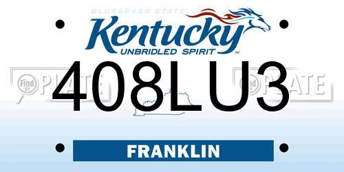 408LU3 Kentucky License Plate