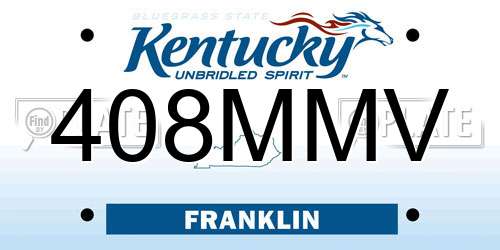 408MMV Kentucky License Plate