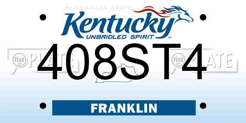 408ST4 Kentucky License Plate