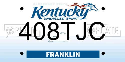 408TJC Kentucky License Plate