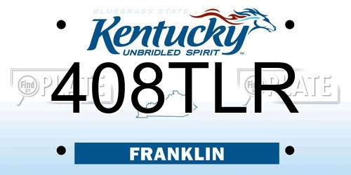 408TLR Kentucky License Plate
