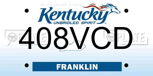 408VCD Kentucky License Plate