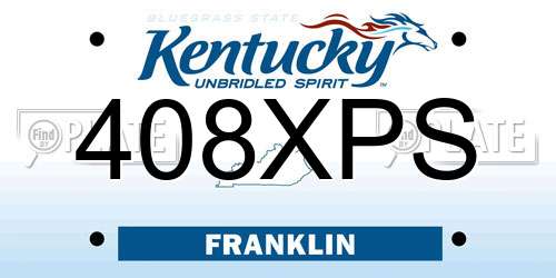 408XPS Kentucky License Plate