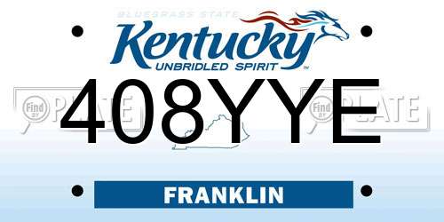 408YYE Kentucky License Plate