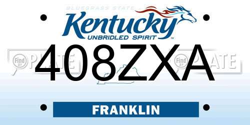 408ZXA Kentucky License Plate