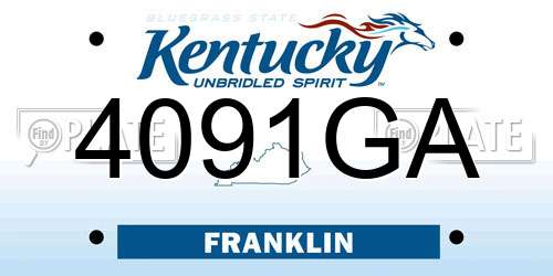 4091GA Kentucky License Plate
