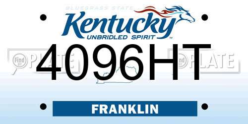 4096HT Kentucky License Plate