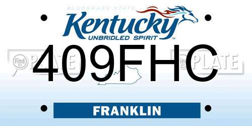409FHC Kentucky License Plate