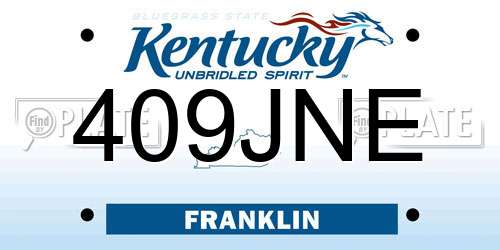 409JNE Kentucky License Plate