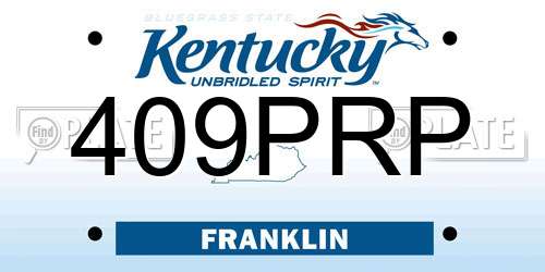 409PRP Kentucky License Plate