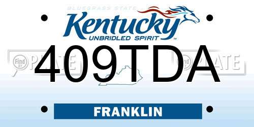409TDA Kentucky License Plate