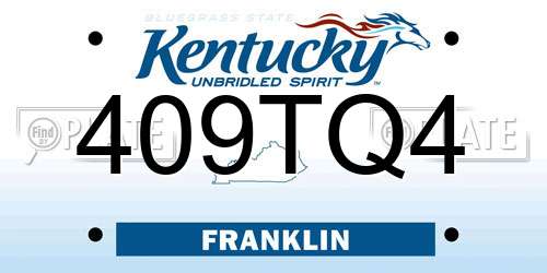 409TQ4 Kentucky License Plate