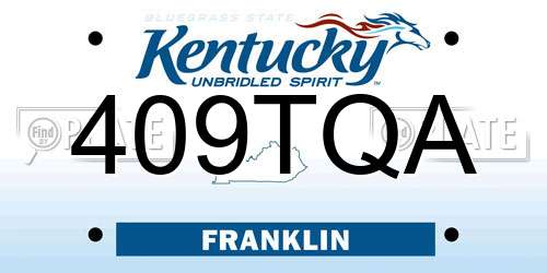 409TQA Kentucky License Plate