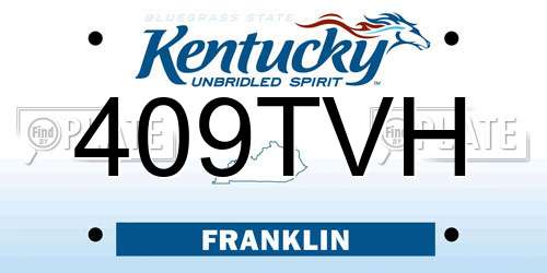 409TVH Kentucky License Plate